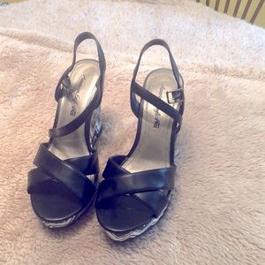 Navy Blue sling back heels.  Madden Girl shoes